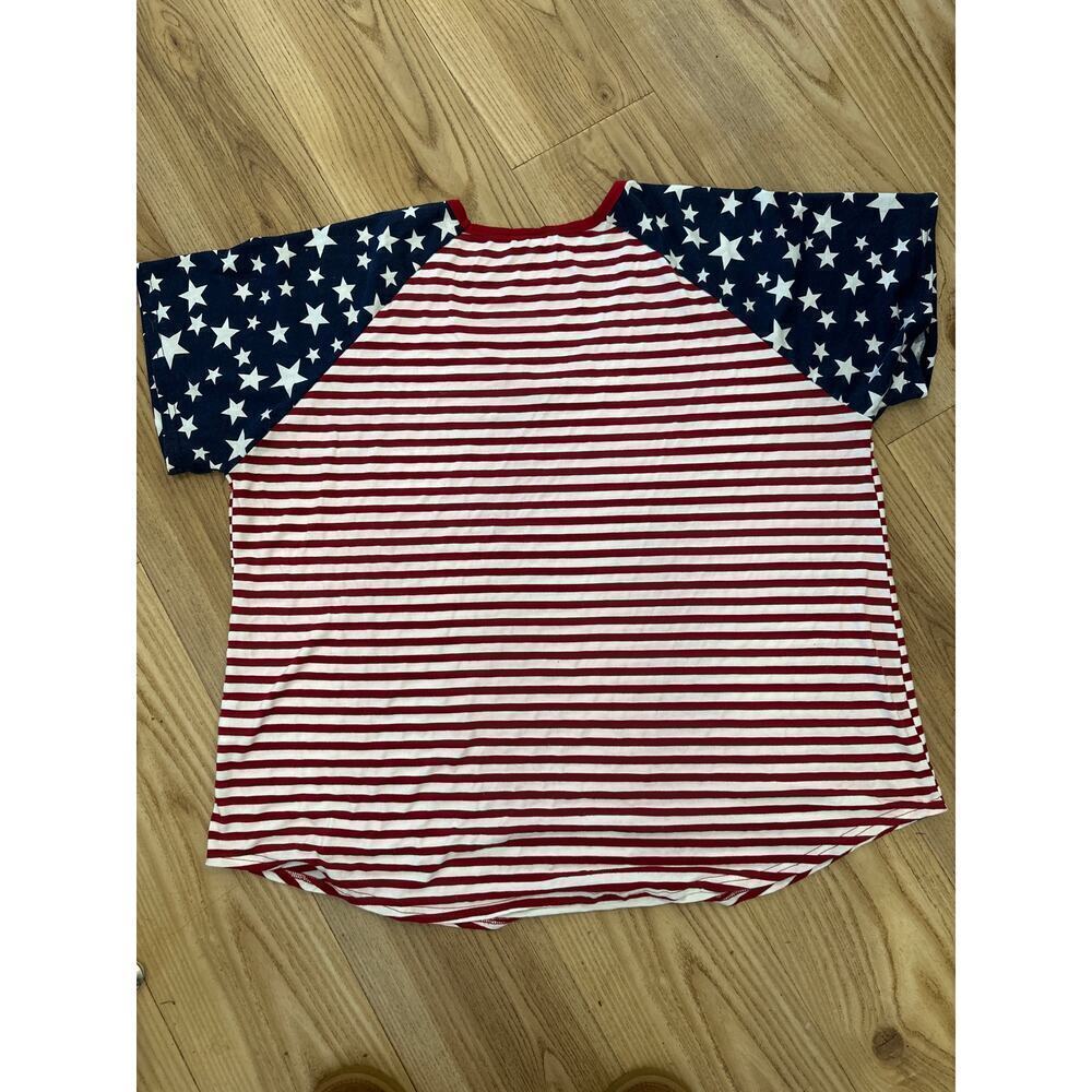 US Flag tshirt womens 4XL plus size stars stripes patriotic lo - Picture 4 of 4